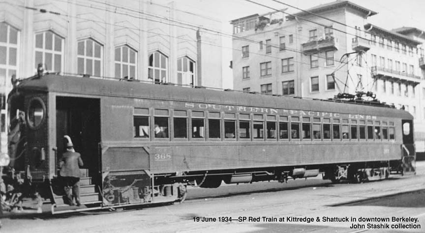 SP368_downtownBerk
SP Shattuck Ave. train in downtown Berkeley. Service ran from the Oakland Pier to Thousand Oaks. <i>Courtesy of John Stashik</i>
